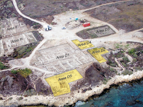 Areas excavated in 2009