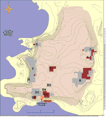 Figure 1: map of the tell and the excavation areas