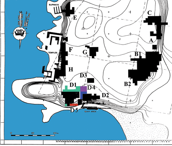 Figure 1: map of the tell and the excavation areas